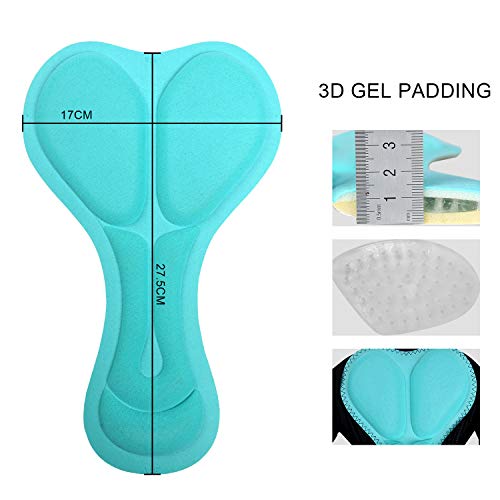 INBIKE Pantalones Cortos Calzoncillos Mujer Ciclismo para Bicicleta, Braguitas De MTB con 3D Acolchado De Gel para Bici Ciclista(Azul,XL)