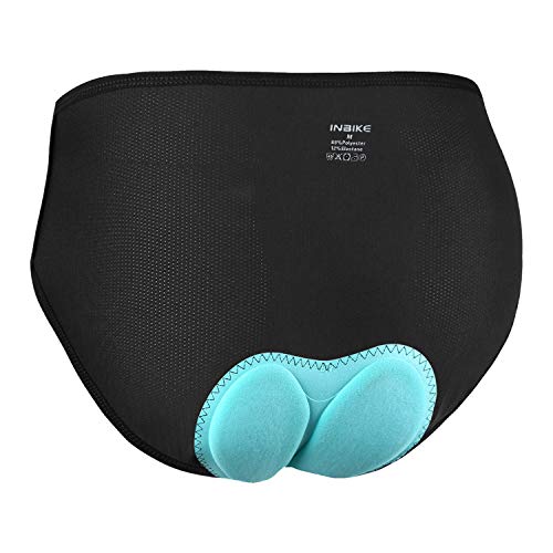 INBIKE Pantalones Cortos Calzoncillos Mujer Ciclismo para Bicicleta, Braguitas De MTB con 3D Acolchado De Gel para Bici Ciclista(Azul,XL)