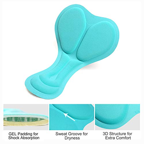 INBIKE Pantalones Cortos Calzoncillos Mujer Ciclismo para Bicicleta, Braguitas De MTB con 3D Acolchado De Gel para Bici Ciclista(Azul,XL)