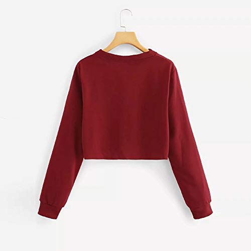 Inception Pro Infinite Camiseta Top Crop corta – Sudadera – Jersey – Mujer – Manga larga – Otoño – Invierno – Idea regalo – Chicas – Color rojo oscuro rojo XL