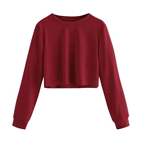 Inception Pro Infinite Camiseta Top Crop corta – Sudadera – Jersey – Mujer – Manga larga – Otoño – Invierno – Idea regalo – Chicas – Color rojo oscuro rojo XL