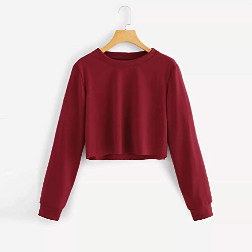 Inception Pro Infinite Camiseta Top Crop corta – Sudadera – Jersey – Mujer – Manga larga – Otoño – Invierno – Idea regalo – Chicas – Color rojo oscuro rojo XL