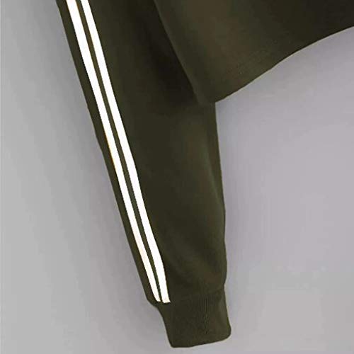 Inception Pro Infinite Sudadera de Top Crop deportiva con capucha – Rayas laterales – Sudadera – Moda – Camiseta – Chica – Mujer – Idea regalo – Color verde militar Verde S