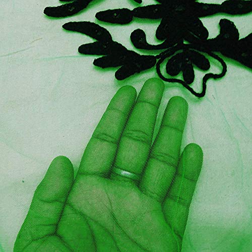 Indio Vendimia Dupatta Verde Tradicional Bufandas Bordado Mujer Étnico Robó Neto DIY Craft Tela