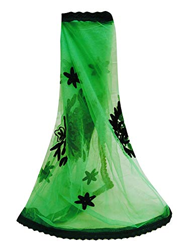 Indio Vendimia Dupatta Verde Tradicional Bufandas Bordado Mujer Étnico Robó Neto DIY Craft Tela