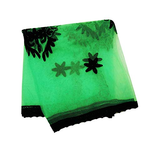Indio Vendimia Dupatta Verde Tradicional Bufandas Bordado Mujer Étnico Robó Neto DIY Craft Tela