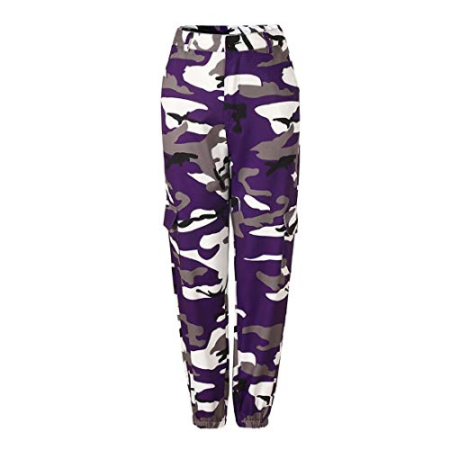 Inlefen Pantalones Casuales de Mujer Pantalones Sueltos de Camuflaje Pantalones Harem Pantalones Baile Hip Hop Moda Ocio Deportes al Aire Libre Mujer Pantalones Largos