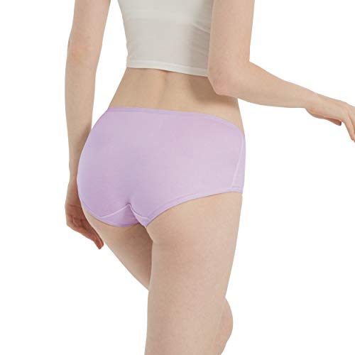 INNERSY Bragas Mujer Algodón Culotte de Cómoda Ropa Interior Pack de 6 (L-EU 42, Serie de Color Claro)