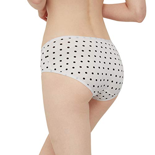 INNERSY Bragas Mujer Algodón Culotte de Sexy y Cómoda Ropa Interior Pack de 6 (L-EU 42, 4Lunares+1Gris+1Blanco)