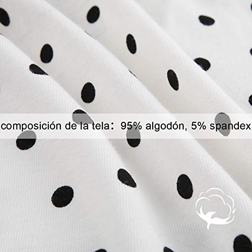 INNERSY Bragas Mujer Algodón Culotte de Sexy y Cómoda Ropa Interior Pack de 6 (L-EU 42, 4Lunares+1Gris+1Blanco)