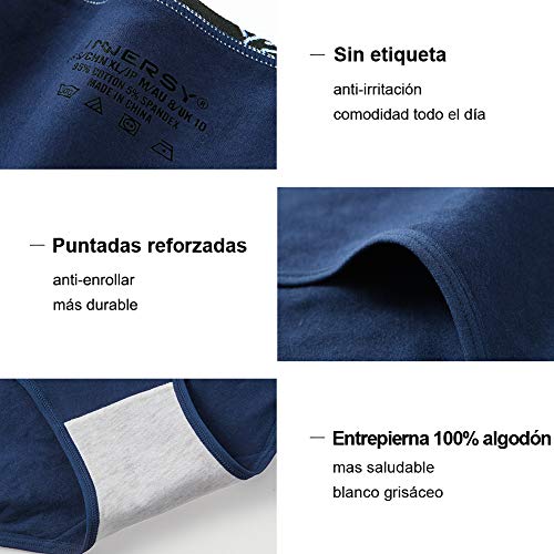 INNERSY Bragas Mujer Culotte de Algodón Braguitas Ropa Interior Cómoda y Sexy Pack de 6 (XL-EU 44, Basico)