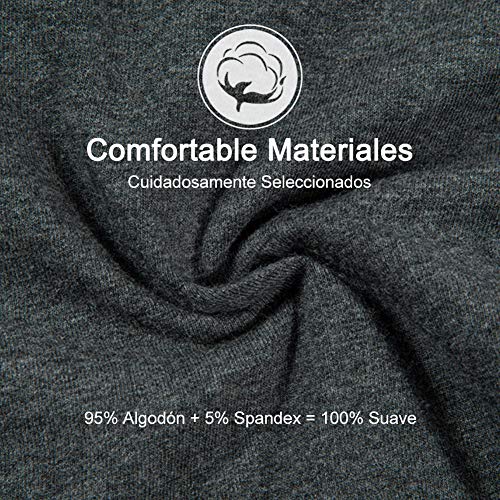 INNERSY Bragas Mujer de Algodón Ropa Interior de Cintura Alta Cómoda y Sexy Braguitas Pack de 5 (L-EU 42, Oscuro)