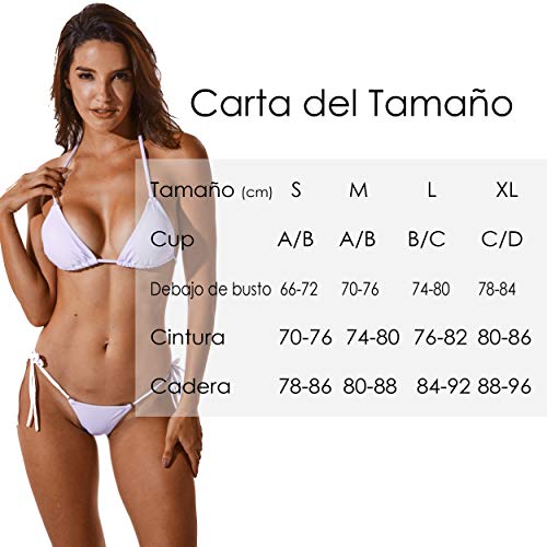 INSTINNCT Bikini Mujer Triángulo Acolchado Bra Trajes de Baño Brasileño Bañador770 Todo Negro X-Large