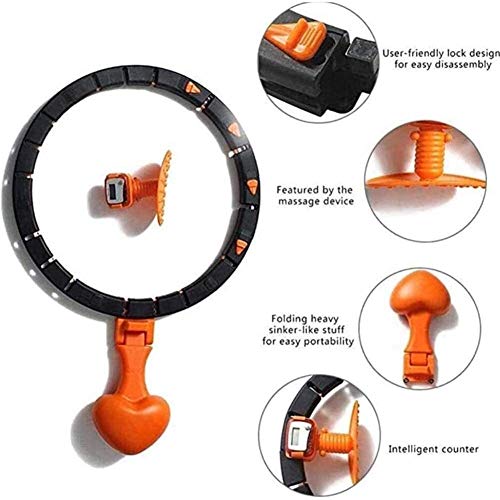 Inteligente del aro de Hula Desmontable, Auto-Spinning aro, Ajustable Inteligente de conteo Que Adelgaza Ejercicio Loop, Hula Hoop Desmontable Pérdida de Peso Fijo Equipo de la Aptitud (Color : A)