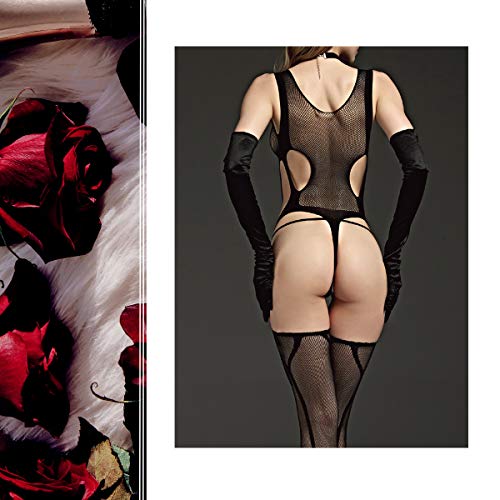 Intim Secret Pack 2 Lencería Sexy, Encaje, Body Una Pieza, Ropa Interior de Mujer, Diseño Sensual para San Valentín, Navidad, Dormir, Fiestas, Despedida de Solteras, etc, en Color Negro.