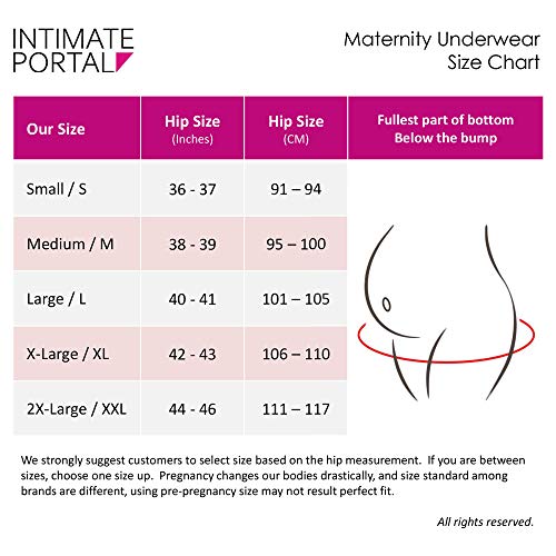 Intimate Portal Mujer Algodón Bajo el Vientre de Braguitas de Bikini Premamá Azul Azul Olas (PK de 3) L
