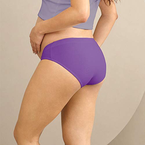 Intimate Portal Mujer Algodón Bajo el Vientre de Braguitas de Bikini Premamá Azul Azul Olas (PK de 3) L