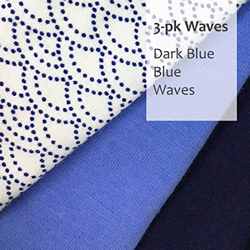 Intimate Portal Mujer Algodón Bajo el Vientre de Braguitas de Bikini Premamá Azul Azul Olas (PK de 3) L