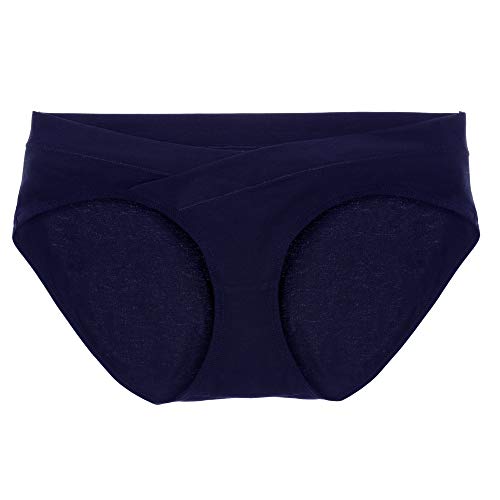 Intimate Portal Mujer Algodón Bajo el Vientre de Braguitas de Bikini Premamá Azul Azul Olas (PK de 3) S