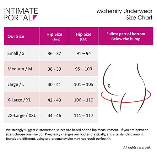 Intimate Portal Mujer Algodón Bajo el Vientre de Braguitas de Bikini Premamá Negro Gris Beige (PK de 3) L