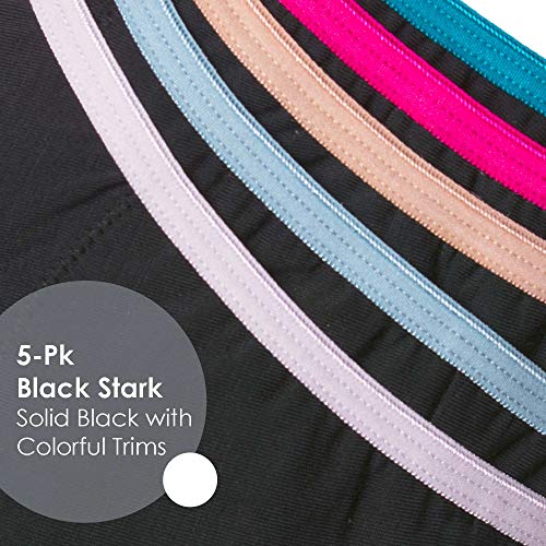 Intimate Portal Mujer Bragas Menstruales Ropa Interior Braguitas para la Periodo Regla Menstruación Negro (PK de 5) M