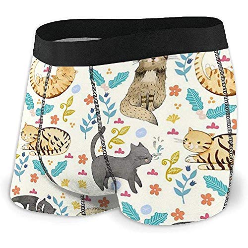 Intimo uomo My Cats, Intimo ad angolo Piatto, Cintura Boxer traspirante con Cintura a Vista, XL