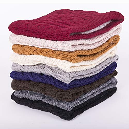 Invierno Bufanda de Doble Capa de Forro Polar Suave Forrado de Punto Grueso cuello Cálido Calentador Círculo Bufanda a Prueba de Viento