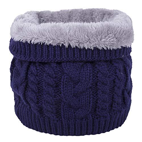 Invierno Bufanda de Doble Capa de Forro Polar Suave Forrado de Punto Grueso cuello Cálido Calentador Círculo Bufanda a Prueba de Viento