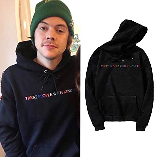 Invierno Casual Harry Styles Tratar a las Personas con Amabilidad S-2XL Mujeres Moda Vintage Casual Punk Letra Hip Hop Sudadera con Capucha