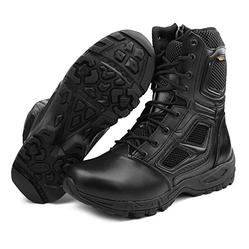 IODSON Zapatos de Hombre Botas/Botas de Combate/Botas Tácticas Ultra-Ligero Antideslizante Tela de Cuero Verdadero Transpirable JR-631 42 EU