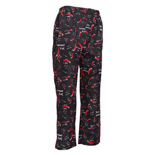 IPOTCH Pantalones de Chef Carga Uniformes Trabajo de Cocina Buen Estiramiento Encogimiento Duradero - Chiles, 2XL