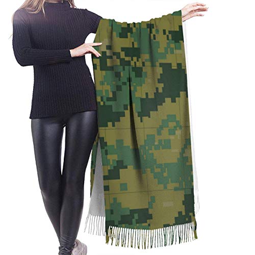 Irener Bufanda de mantón, Military Camouflage Tileable Women'S Shawl Wrap Winter Warm Scarf Cape Large Scarf Oversized Scarves
