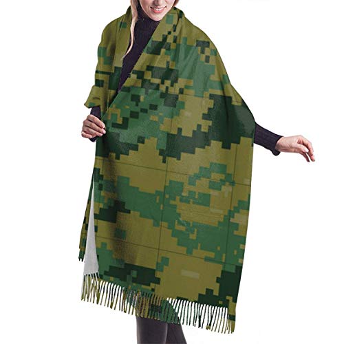 Irener Bufanda de mantón, Military Camouflage Tileable Women'S Shawl Wrap Winter Warm Scarf Cape Large Scarf Oversized Scarves