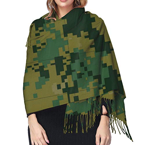 Irener Bufanda de mantón, Military Camouflage Tileable Women'S Shawl Wrap Winter Warm Scarf Cape Large Scarf Oversized Scarves
