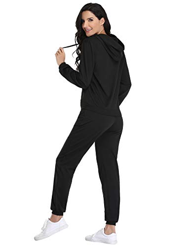 Irevial Chandal Conjunto para Mujer Invierno, Conjunto Chandal Mujer Completo Algodon Chaqueta y Pantalón Deportivo Mujer Manga Larga con Cremallera Dos Piezas