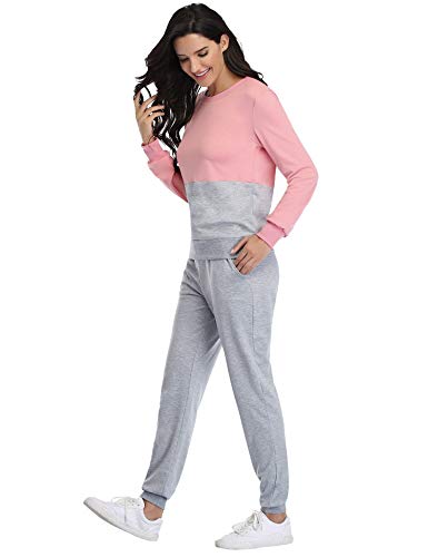 Irevial Chandal Conjunto para Mujer Invierno, Conjunto Chandal Mujer Completo Sudadera y Pantalón Deporte Ropa en Casa Pijama Mujer Manga Larga Dos Piezas