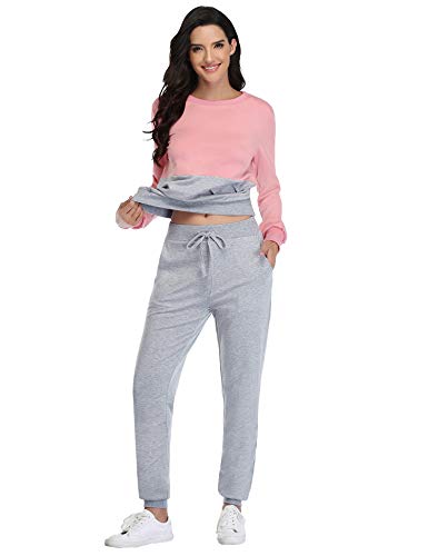 Irevial Chandal Conjunto para Mujer Invierno, Conjunto Chandal Mujer Completo Sudadera y Pantalón Deporte Ropa en Casa Pijama Mujer Manga Larga Dos Piezas