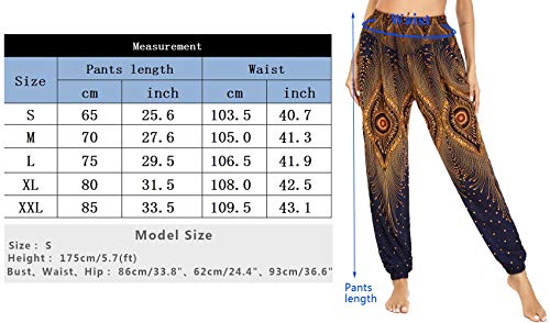 Irevial Pantalones Holgados de Yoga para Mujer, Alta Cintura Pantalones Boho Mujer Verano, Casual Danza Pilates Yoga Pants