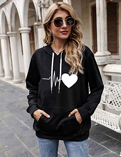 Irevial Sudadera con Capucha Mujer Manga Larga, Sudadera Mujer Deporte con Estampados Patrón de Arco Iris, Hoodie Sudadera con Bolsillo Casual