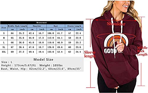 Irevial Sudadera con Capucha Mujer Manga Larga, Sudadera Mujer Deporte con Estampados Patrón de Arco Iris, Hoodie Sudadera con Bolsillo Casual