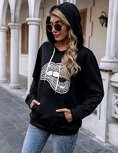 Irevial Sudadera con Capucha Mujer Manga Larga, Sudadera Mujer Deporte con Estampados Patrón de Arco Iris, Hoodie Sudadera con Bolsillo Casual