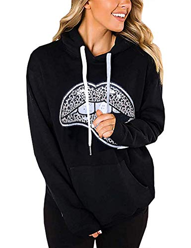 Irevial Sudadera con Capucha Mujer Manga Larga, Sudadera Mujer Deporte con Estampados Patrón de Arco Iris, Hoodie Sudadera con Bolsillo Casual