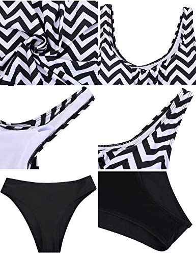 Irevial Tankinis Traje de baño Mujer Dos Piezas Conjunto de Bañador Verano Tankinis Mujer Sexy Push up con Acolchado Interior extraíble Swimsuit para el Mar, Playa, Piscina, Fiesta, Vacaciones