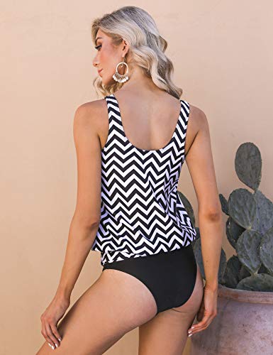 Irevial Tankinis Traje de baño Mujer Dos Piezas Conjunto de Bañador Verano Tankinis Mujer Sexy Push up con Acolchado Interior extraíble Swimsuit para el Mar, Playa, Piscina, Fiesta, Vacaciones