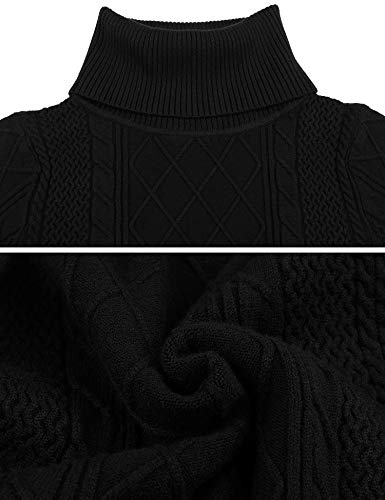 Irevial Vestido Punto Mujer Manga Larga, Jersey Vestidos Invierno Mujer Cuello Alto, Vestido a Punto Cuello Alto para Mujer Otoño Invierno