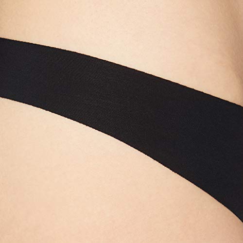 Iris & Lilly Calzoncillo Tanga de Microfibra Mujer, Pack de 5, Negro (Black), XL, Label: XL