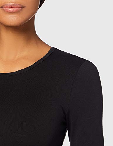 Iris & Lilly Camiseta Térmica Extra Cálida de Manga Larga Mujer, Negro (Black), M, Label: M