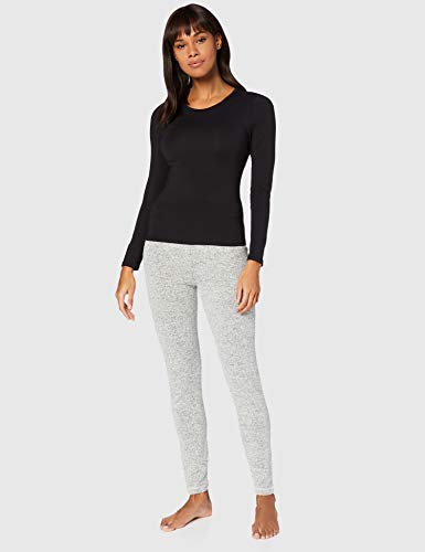 Iris & Lilly Camiseta Térmica Extra Cálida de Manga Larga Mujer, Negro (Black), M, Label: M