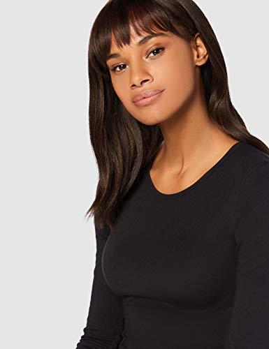 Iris & Lilly Camiseta Térmica Extra Cálida de Manga Larga Mujer, Negro (Black), M, Label: M