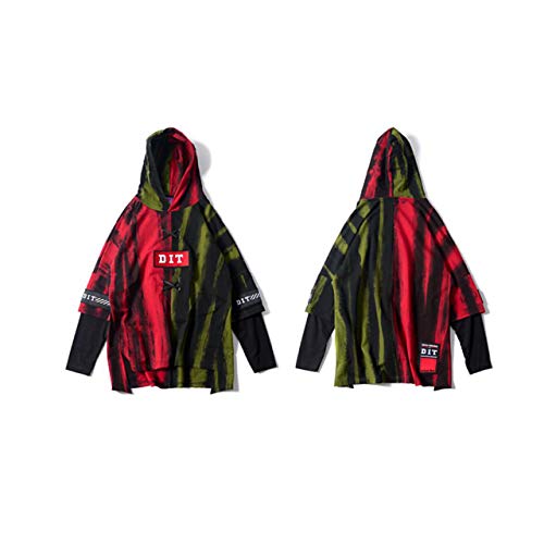 Irypulse Hombre Sudaderas con Capucha Pulóver Sudadera Deportiva Dip Dye Manga Larga Casual Moda Retro Urbana Callejera Estilo Hip Hop Juventud Ocio y Al Aire Libre - Diseño Original